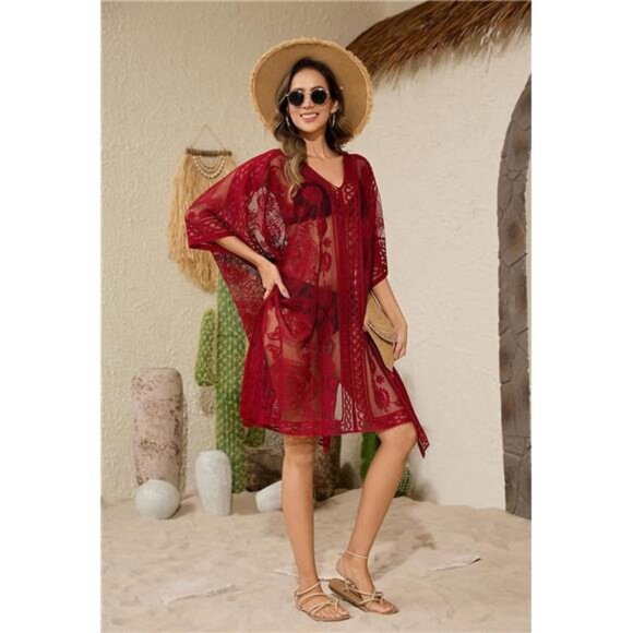 Cover-Up with Lace Bow Detail - Beach to Bar Elegance